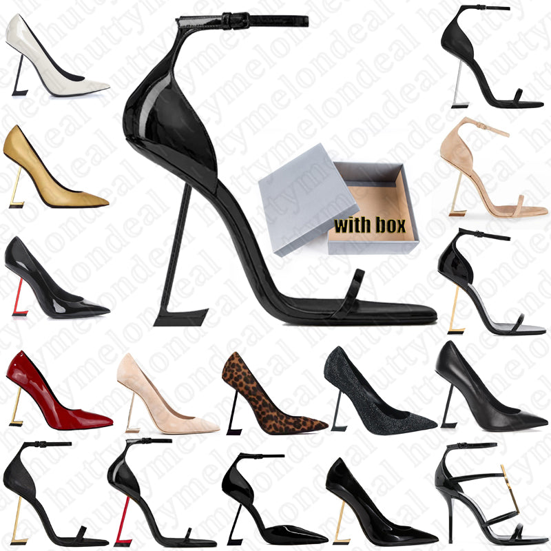 Designer heels Women Dress Shoes Patent Leather Suede Womens Lady Sandals Pointed toe Party Wedding Office Shoes