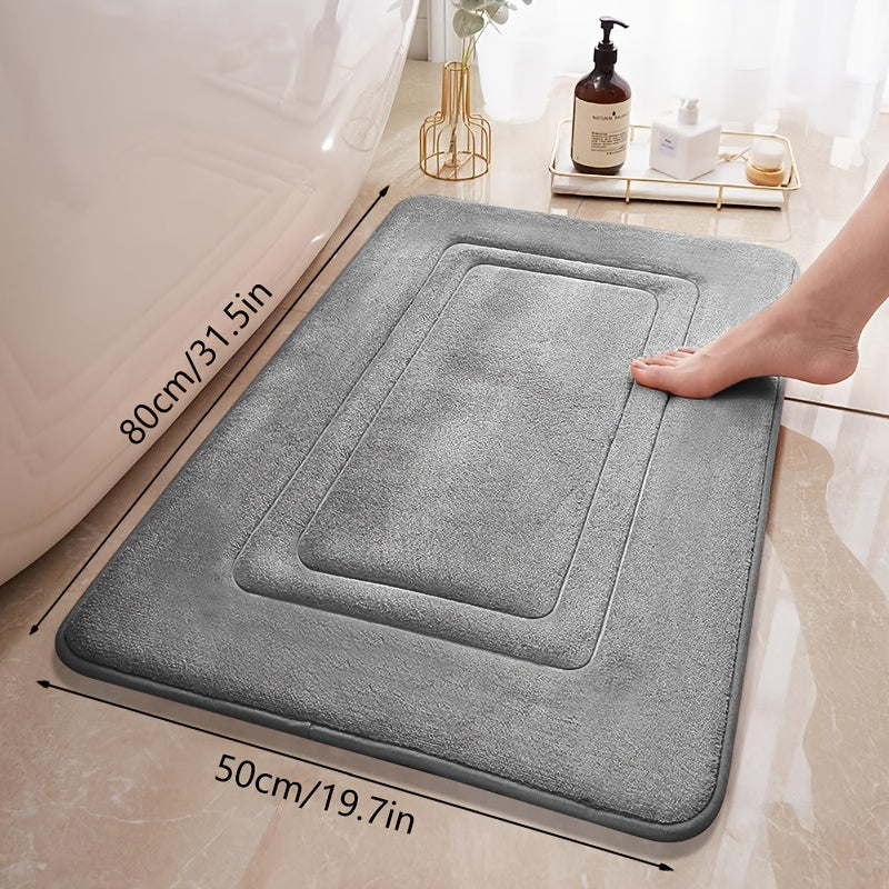 TEMU Non-slip Memory Foam Bath Mat - Soft, Absorbent, Quick-dry Polyester Floor Mat With For Bathroom, Kitchen, Laundry Room, Bedroom - Washable, " X