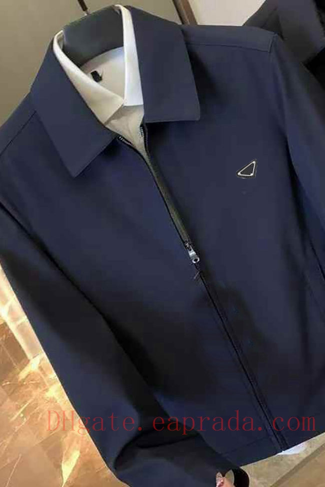 Designer Mens Jackets 3D Triangle Lapel Collar Spring Autumn Midlife Formal Coats Windshield Baseball Jackets Black Navy Outerwear Coat Fashion Casu