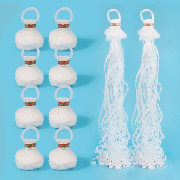 Other Event Party Supplies 10Pack White Streamers Poppers Wedding Decorations Paper Crackers Hand Throw Confetti Streamer for Engagement 231