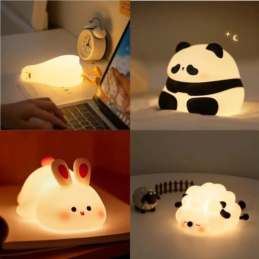 LED Night light Silicone Rabbit Touch Sensor lamp Cute Animal Light Bedroom Decor Gift for Kid Baby Child Table Lamp Home Decor 250822
