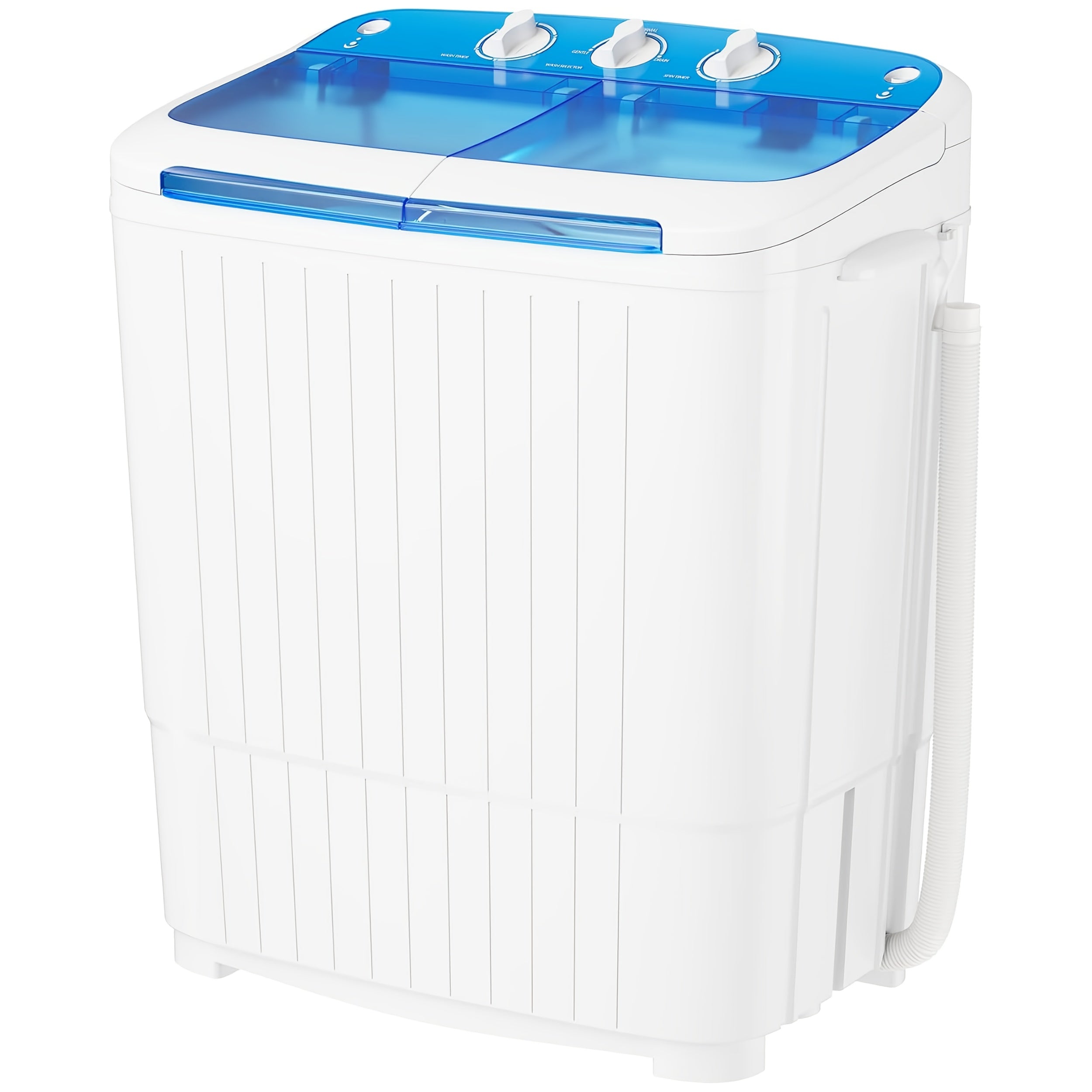 TEMU Portable Washing Machine With Hose, Twin Tub Washer Mini Compact Laundry Machine With Drain Pump, 16 Lbs Portable Washer Dryer Combo For Dorms,