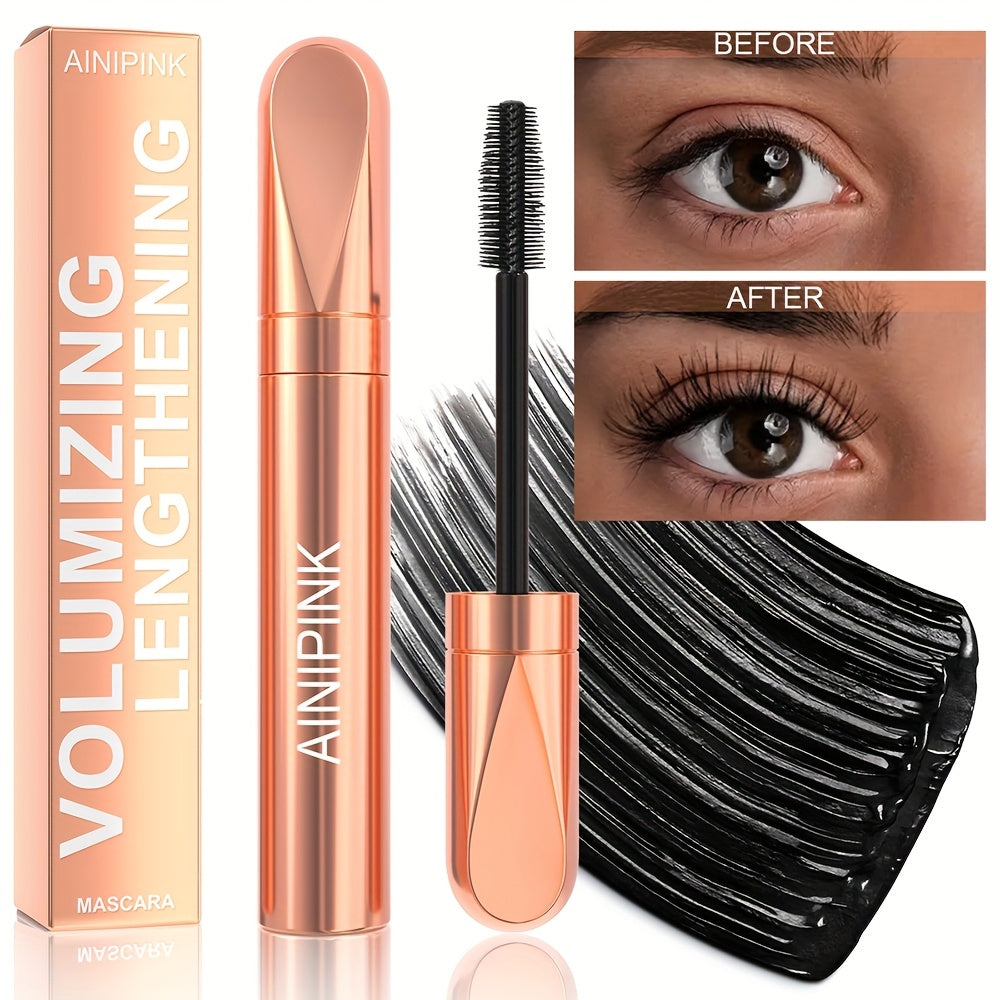 TEMU Extreme Volume Mascara For Women - Long-lasting, Curling, No Smudging, High Quality, Black, All Light Beige Types, , Exquisite , Christmas Gift,