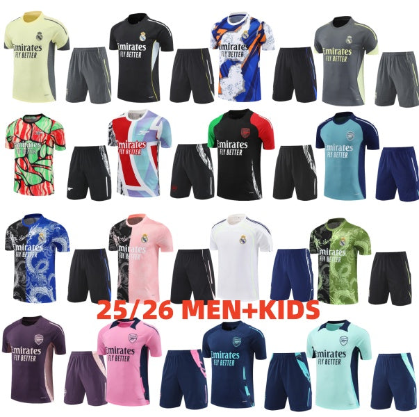2025 2026 Arsen SAKA BELLINGHAM Madrids tracksuit Short sleeved training men kids soccer shirt shorts 24 25 26 football shirts kits maillot foot cam