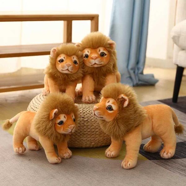 Plush doll 23-28cm Simation M Lion Plush Toys Lifelike Panthera Leo Stuffed Dolls Cute King of Grassland Ro Decor Kids Birthday Gift Z241111