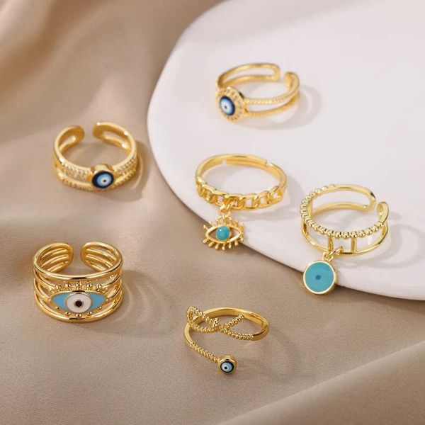 Vintage Womens Evil Eye Ring Ring Stainless Steel Trkiye Eye Ring Wedding Emo Viking Beauty Casal Jewelry Conjunto Anilos Bague W240802