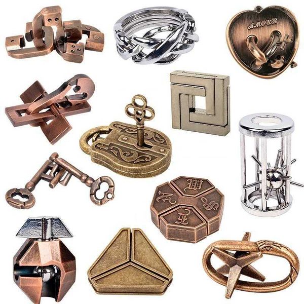 Classic IQ Metal Brain teaser Magic Baffling Puzzles Game Toys For Children Adults Funny Gifts Metal PuzzleXJ241120