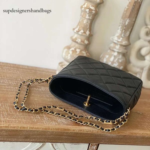 10A Retro Mirror Quality Designers Small Bucket Bag 19CM Women Chain Shoulder Bags Luxuries Diamond Lattice Handbag With Box C251