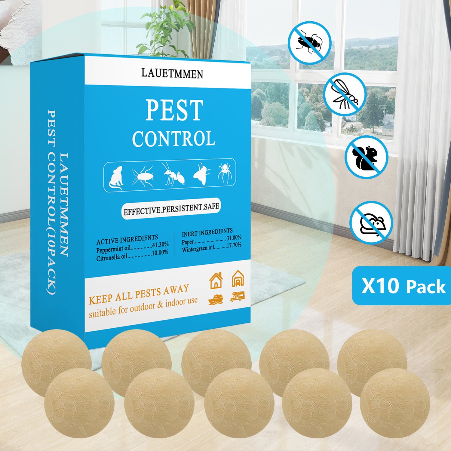 TEMU Pest Control Ball Repellent, Rodent Repellent, Mouse Repellents, Peppermint Oil To Mice And Rats, Rat Deterrent, , Roach, Ant, Rodent, , Moths &