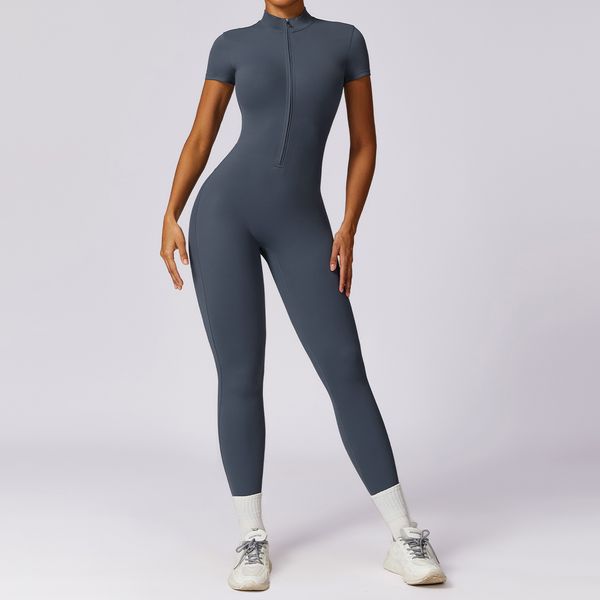 L8445 Womens Jumpsuits One Piece Yoga Outfits Sleeveless Close-fitting Dance Jumpsuit Long Breathable Bell-bottoms Pants Tights Z Ollo