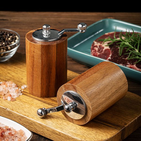 Mills Wood Salt and Pepper Grinder - Wooden Mills Gourmet Precision Mechanisms and Premium Sea Salt Peppercorns 230710