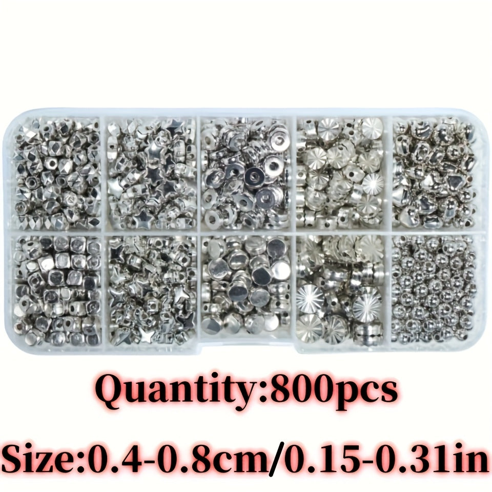 TEMU 800pcs Mixed Shape Beads Set, With Star, Heart And Other Acrylic Spacer Beads. Suitable For Bracelets, Necklaces., Fashionable Handmade