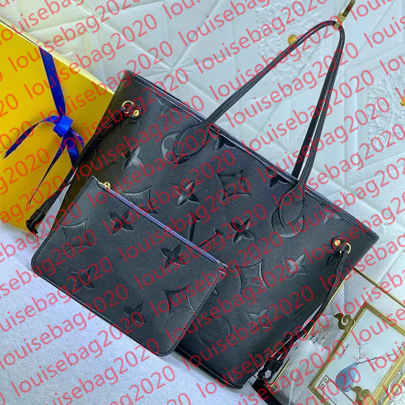 2025 designer bag 2pcs Set Naverfull Enbossed Flower Women Cross body Handbag Shoulder Bags Fashion Composite Lady Clutch Tote Bag Female backpack P