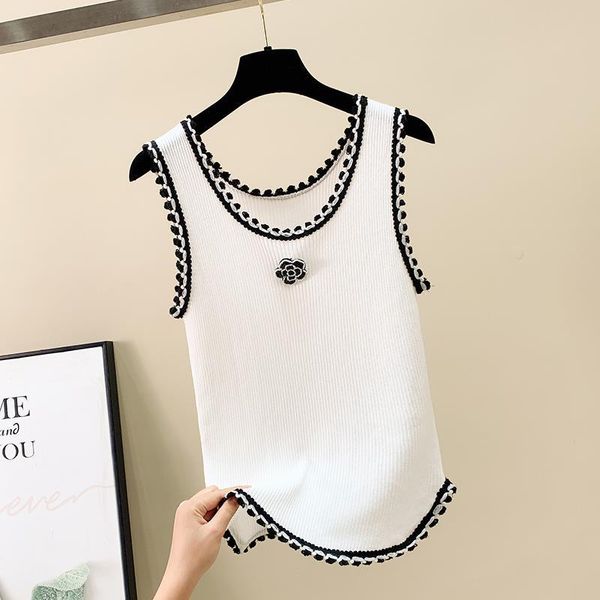 CC Brand France Anagram-Embroidered Women Tanks Chan Tank Tops Letters Two C Letter Graphic Designer Skirts Suit Dresses Vest Ladies Channel