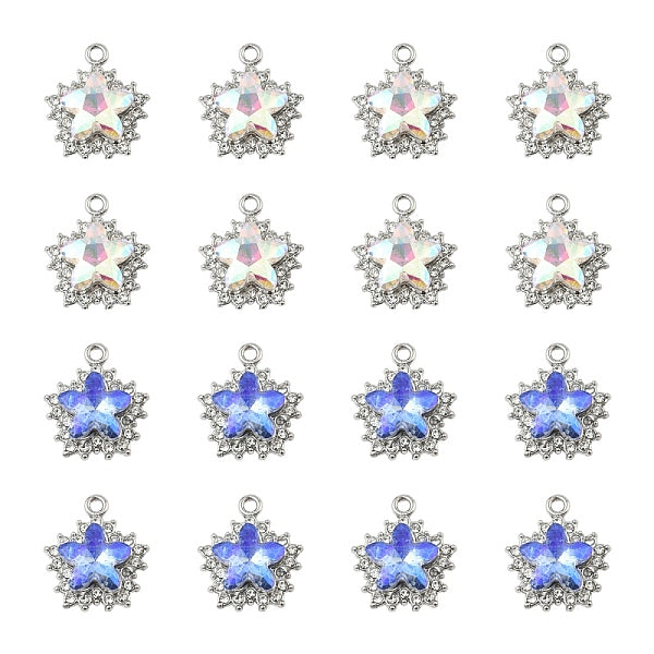 10 pièces en alliage de placage de support de 2 couleurs avec pendentifs en strass