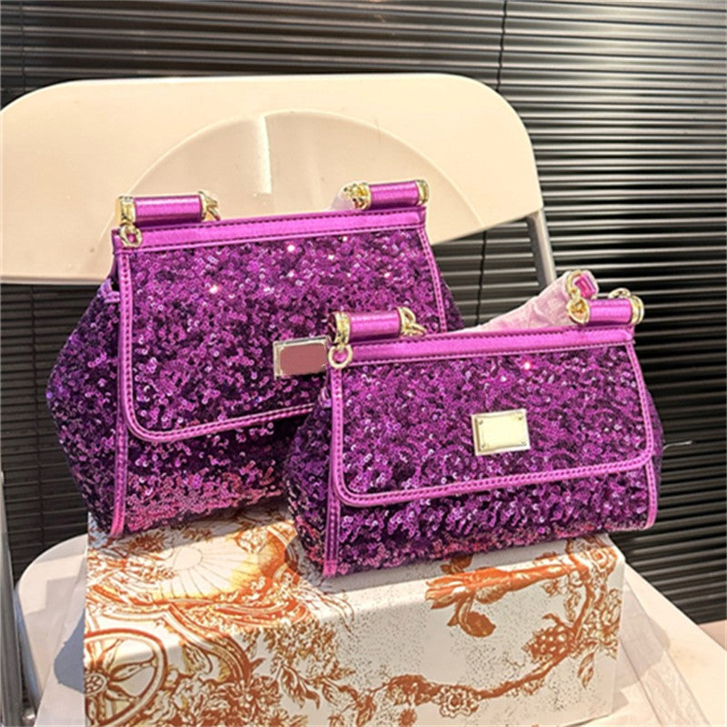 Woman Glittering Party Evening Bag crossbody designer bag luxury handbag Small Mini Sequin shining shoulder bags TOP