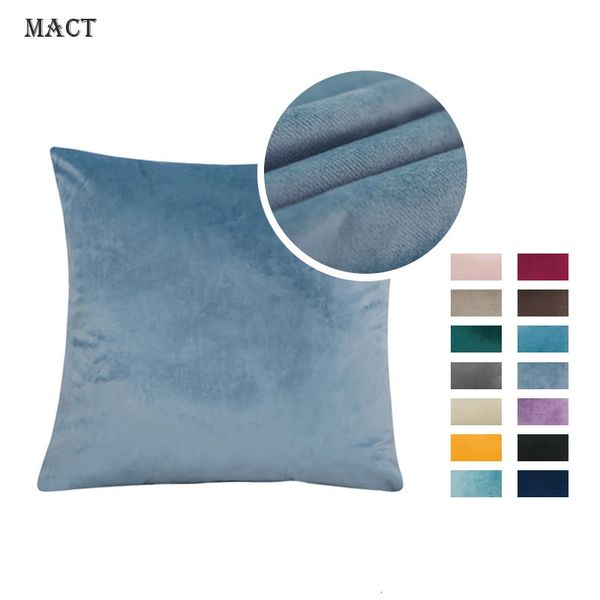 MACT Velvet Throw Pillow Cover Soft Solid Decorative Square Cushion Case for Sofa Bedroom Car Home 55x5560x60cm Cozy Pillowcase 250208