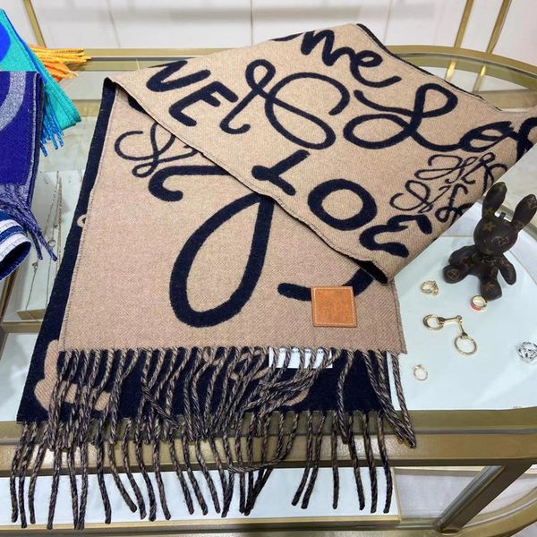 High version graffiti couples cashmere shawl double-sided versatile long scarf suitable for both autumn and winter