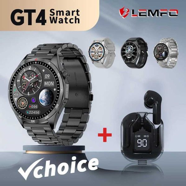 LEMFO New WATCH GT4 Smart Watch Men 1.5 AMOLED HD Screen IP68 Waterproof GPS Bluetooth Call Watches Blood Smartwatch Women M240824