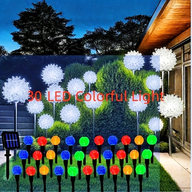 TEMU 50pcs-30pcs Bubble Shaped Solar Powered Led Garden Path Lights, Automatically Turn On At Night, Garden Lawn Landscape Path Lights (warm White,