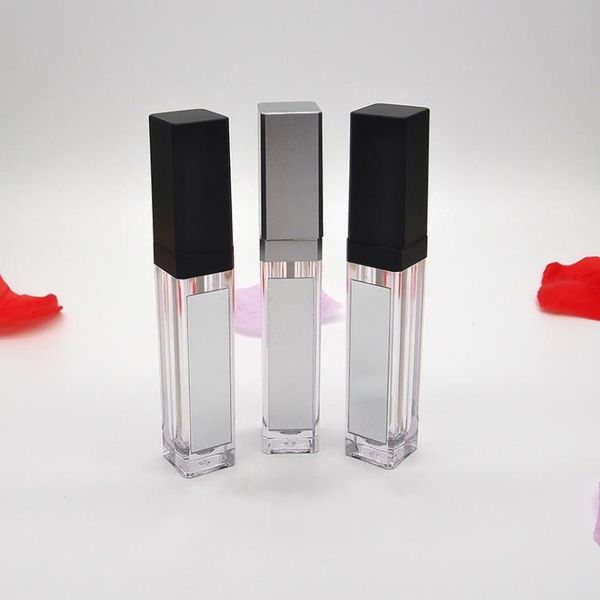 7ML LED Empty Lip Gloss Tubes Bottles Square Clear Lipgloss Refillable Bottles Container Plastic Makeup Packaging with Mirror and Light SN41