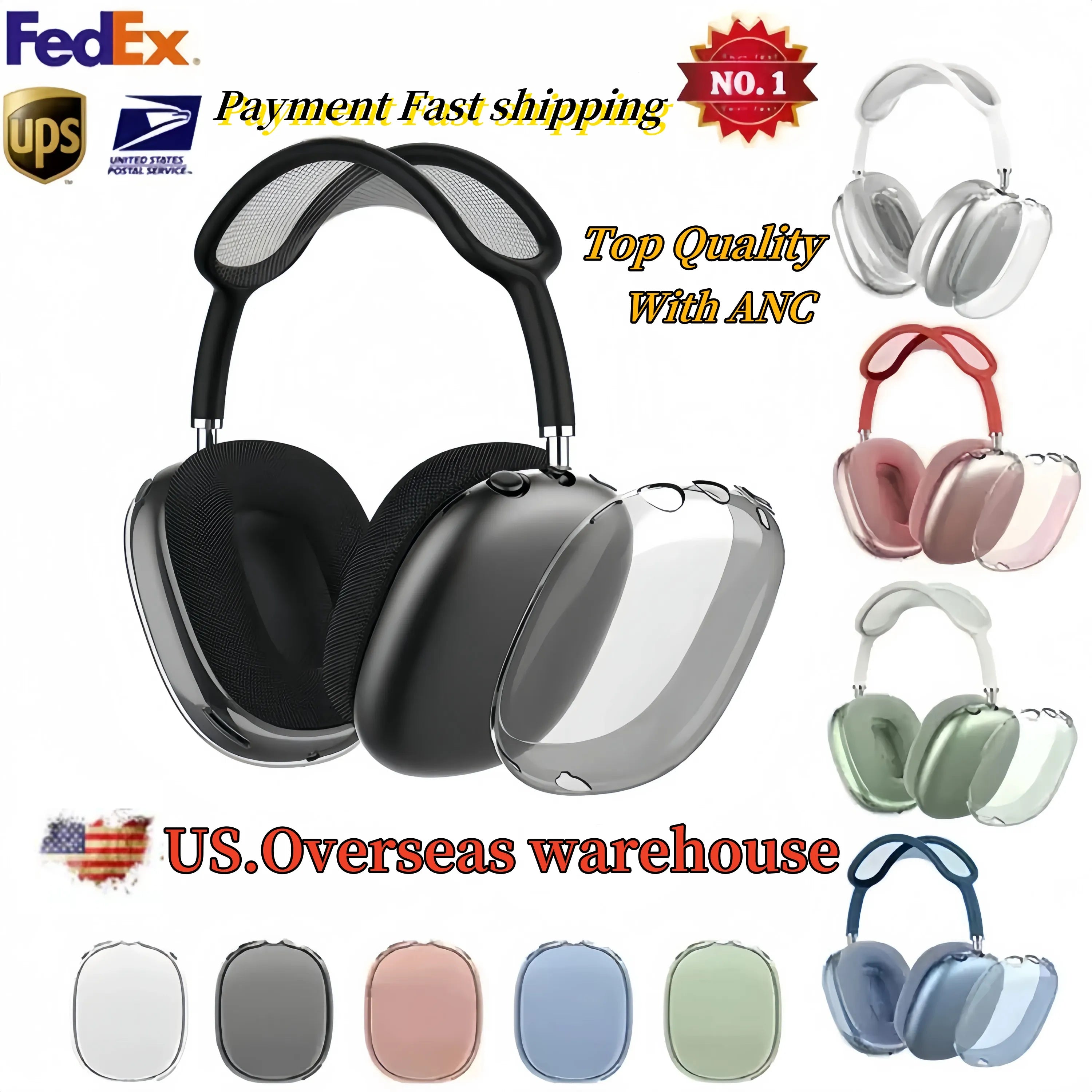 For apple Airpods Max Headband Headphone Accessories AirPodsPro Max earbuds headset Transparent TPU Solid Silicone Protective case AirPod Maxs Headp