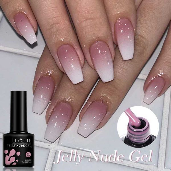 Nail Gel LILYCUTE 7ML jelly nude gel nail polish milky white gel oil semi permanent UV gel durable nail art gel varnish DIY Q241109