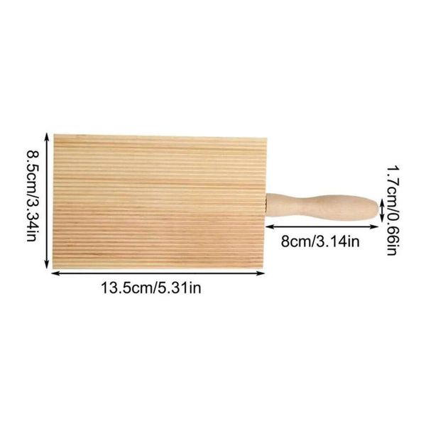 Wooden 13.5X8.5Cm Non-Sticky Garganelli Practical Pasta Gnocchi Aroni Board With Handle Kitchen Cooking Tools