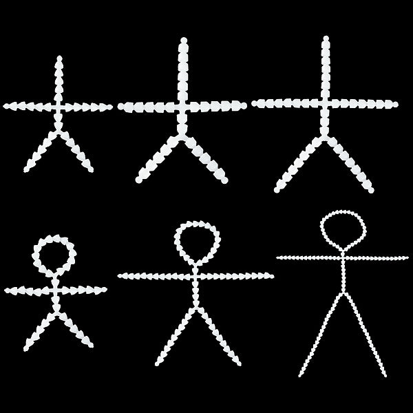 6 pz 6 stile action figure in plastica scheletro mobile