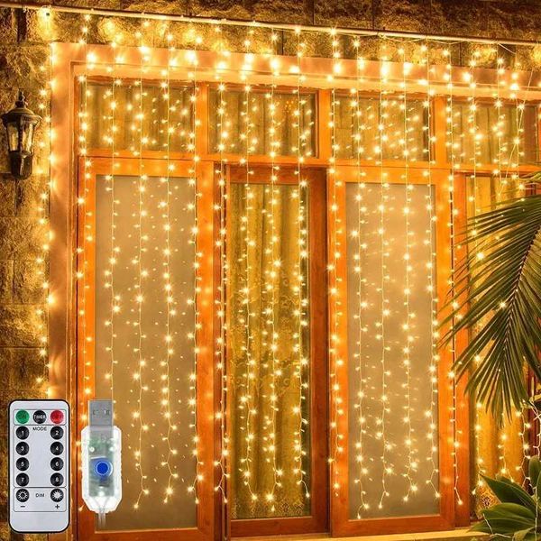 Christmas Lights Led Decoration Fairy New Years Decor for Room Garlands String Curtain Waterfalls Strip Bedrooms 2024 Noveltie zyc241120