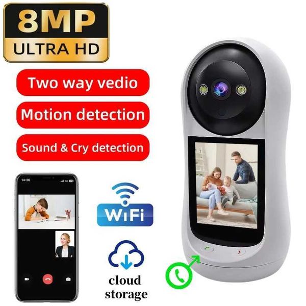Camera 8MP Indoor Wifi Security Ip Camera Inteligente Ve Call PTZ Baby Monitor Color Night Vision Auto Tracking CCTV Smart Au Cam Z241104