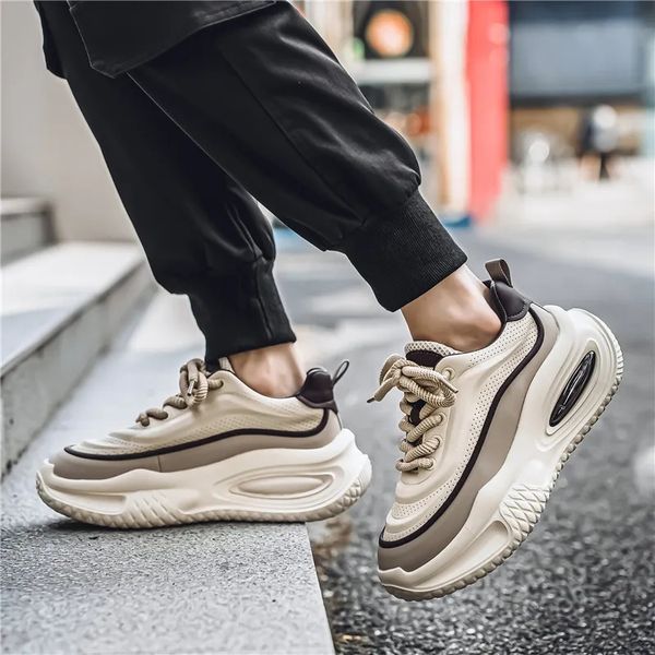 Mens Shoes Leather Sneakers Casual Summer Skateboard Designer Outdoor Sports Platform Walking Loafers Ankle Tennis A25