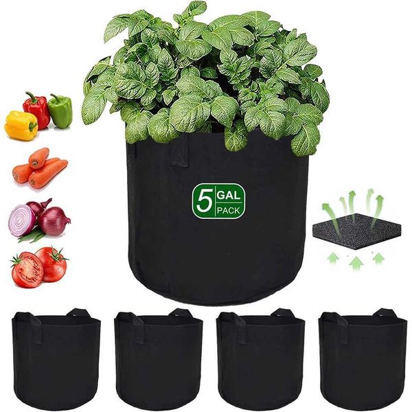 Planters Pots Heavy duty fabric jar air growth bag with thick non-woven fabric usage ring used for plant training fruits vegetables and flow