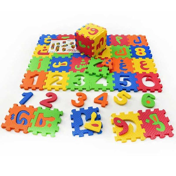 Arabic Alphabet Arabic Alphabet EVA Foam Puzzle for Kids Play Mat Baby Environmentally Interlocking Crawling Carpet 36-60 Pcs C250211