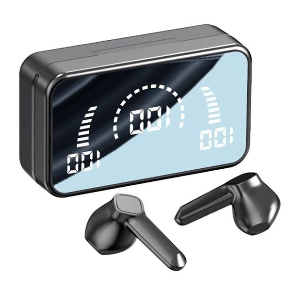 Wireless Phone Earphone Bluetooth Earbud Headset with Mirror Charging Bin Power Display Touch Control Headphone V9 Outdoor Sports for S Ujfj