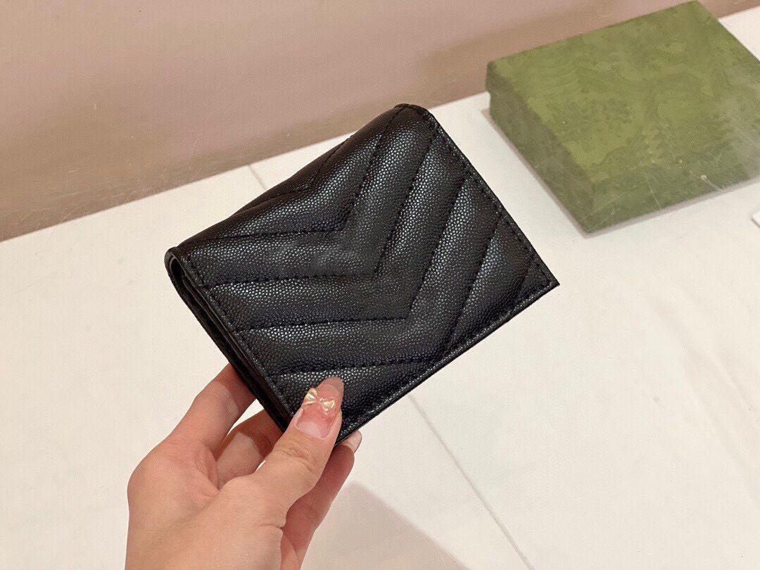 2023 designer wallet Caviar grain cowhide cards and coins famous women wallets leather pursse card holder coin purse