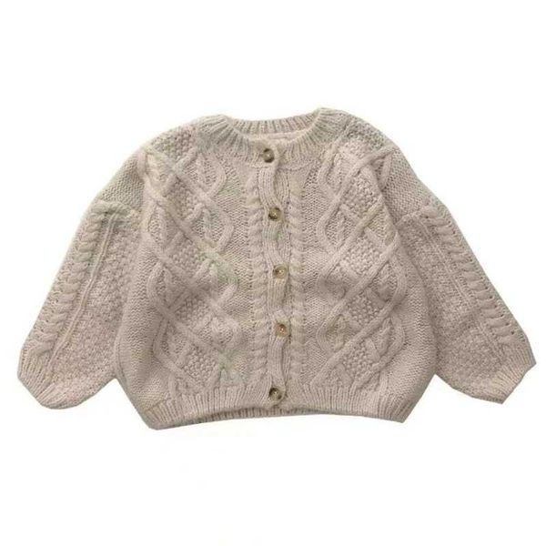 Cardigan Pink coffee gray oversized thick cardigan sweater suitable for boys girls autumn cotton winter knitted sweaters outerwear Q241205