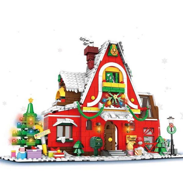 Blocks 2023 City Creative Winter Village Christmas House Art Model Building Childrens Toys Gifts H241107 Y250117ILVY