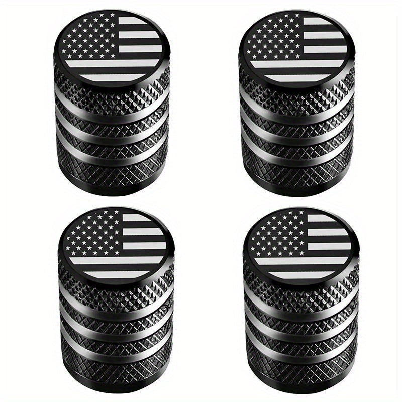 TEMU [] American Flag Tire Valve Stem Caps - -resistant, Leak-proof Rubber Covers For Cars, Trucks, Motorcycles - Fit, Patriotic Design, Tire Valve