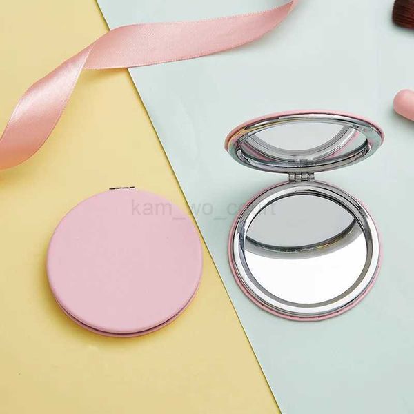 New Mini Pu Makeup Mirror Magnify Foldable Double Pocket Small Makeup Mirror For Travel Beauty Cosmetic ToolM240722