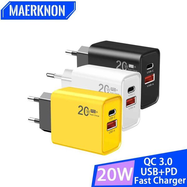 20W USB Fast Charger Quick Charge 3.0 Type C USB Phone Chargers For A 15 14 Samsung xm Huawei PD Travel Power Adapter Y240830