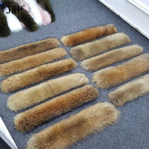 Shawls Real Raccoon Fur Scarf Womens 100% Natural Raccoon Fur Collar Winter Warm Fur Collar Scarf Length 80cm J240909