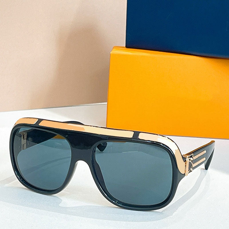 Grease Sunglasses mens Gunmetal Gray mirrored lenses for Women Rimless laser-engraved temples Shaded Glasses open-work frames Sunnies drive Occhiali