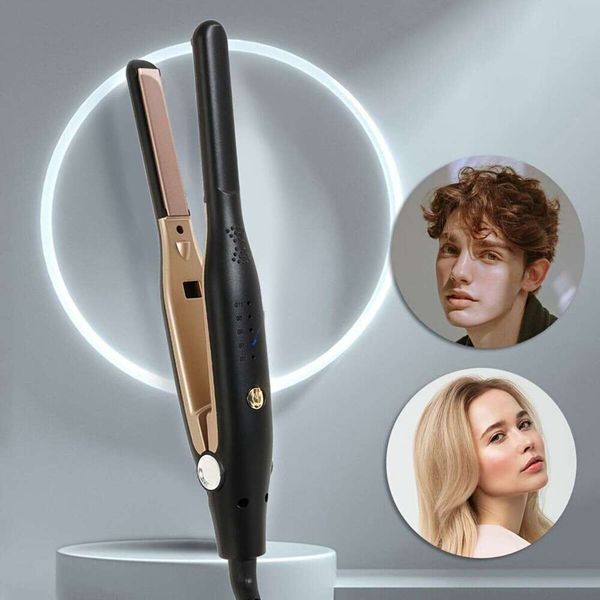 Professional 2 In 1 Curg Mini Pencil Flat Iron for Short Beard Straightener Ceramic Hair Curler