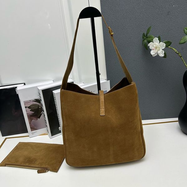designer suede bag bucket hobo bag women Luxury shoulder bag Handbag crossbody bag shopping bag Underarm Tote bag clutch leather purse brown