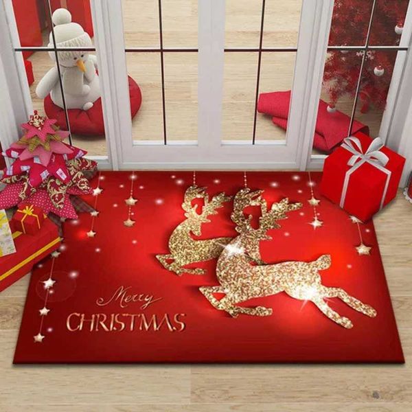 Merry Christmas Santa Claus Entrance Door Home Decor Carpet Living Room Corridor Balcony Carpet Non slip Bathroom Floor Mat X241024