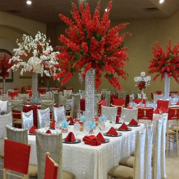 Wedding Church Hall Aisle Crystal Flower Stands Decorationgold metal sliver Transparent Flower Vases Crystal Vase, Trumpet Vase, Large Trump