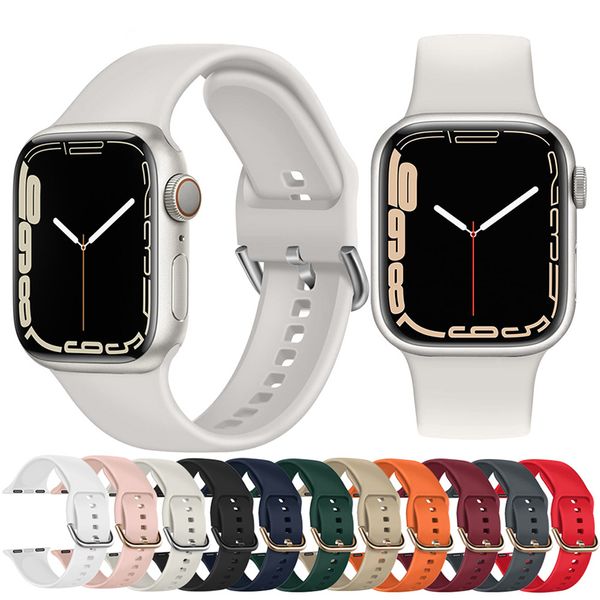 For Apple Series 9 Ultra 2 Accessories Solid Silicone Watches Band Men Women iWatch Wireless Charging Smart Watch Sport Strap