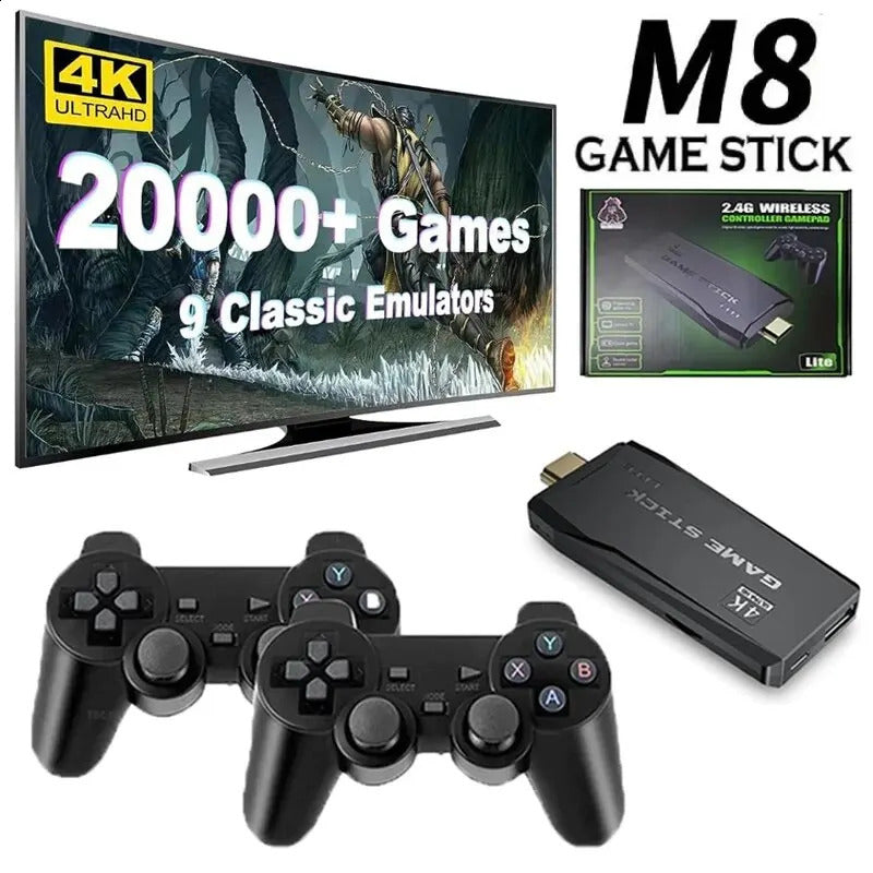 Video Game Console Built-in 20000 Games Wireless Controller TV Game Stick 4K HD Retro Mini Handheld Game Player 240903