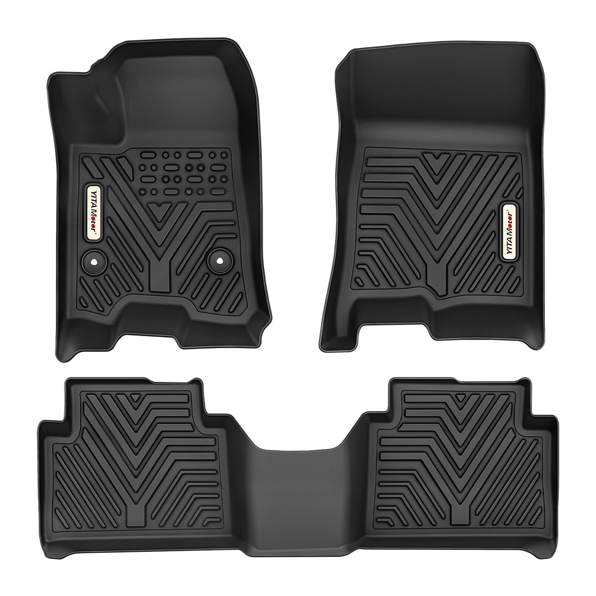 Custom TPE All-Weather Floor Mats for 2023-2025 Chevrolet Colorado & GMC Canyon Crew Cab, Front & Rear Row Liners, Black